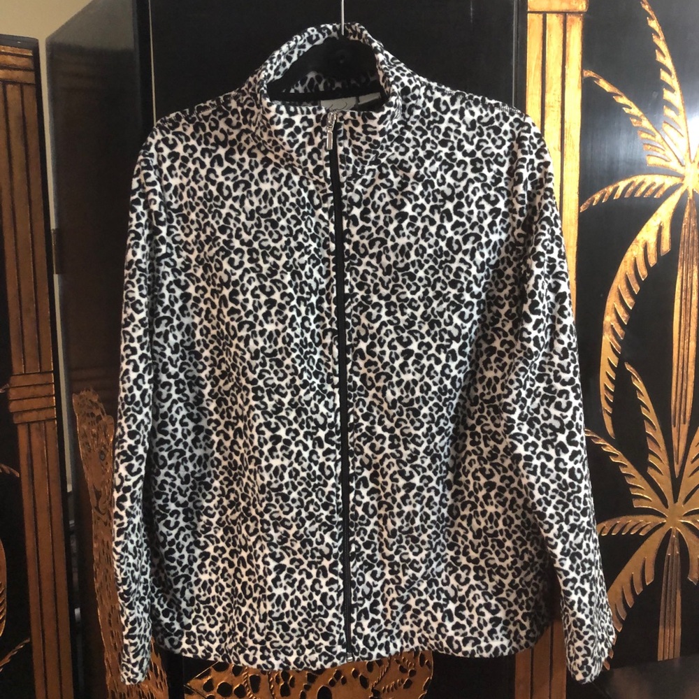 Kim Rogers Animal Print Velour Top - Size M